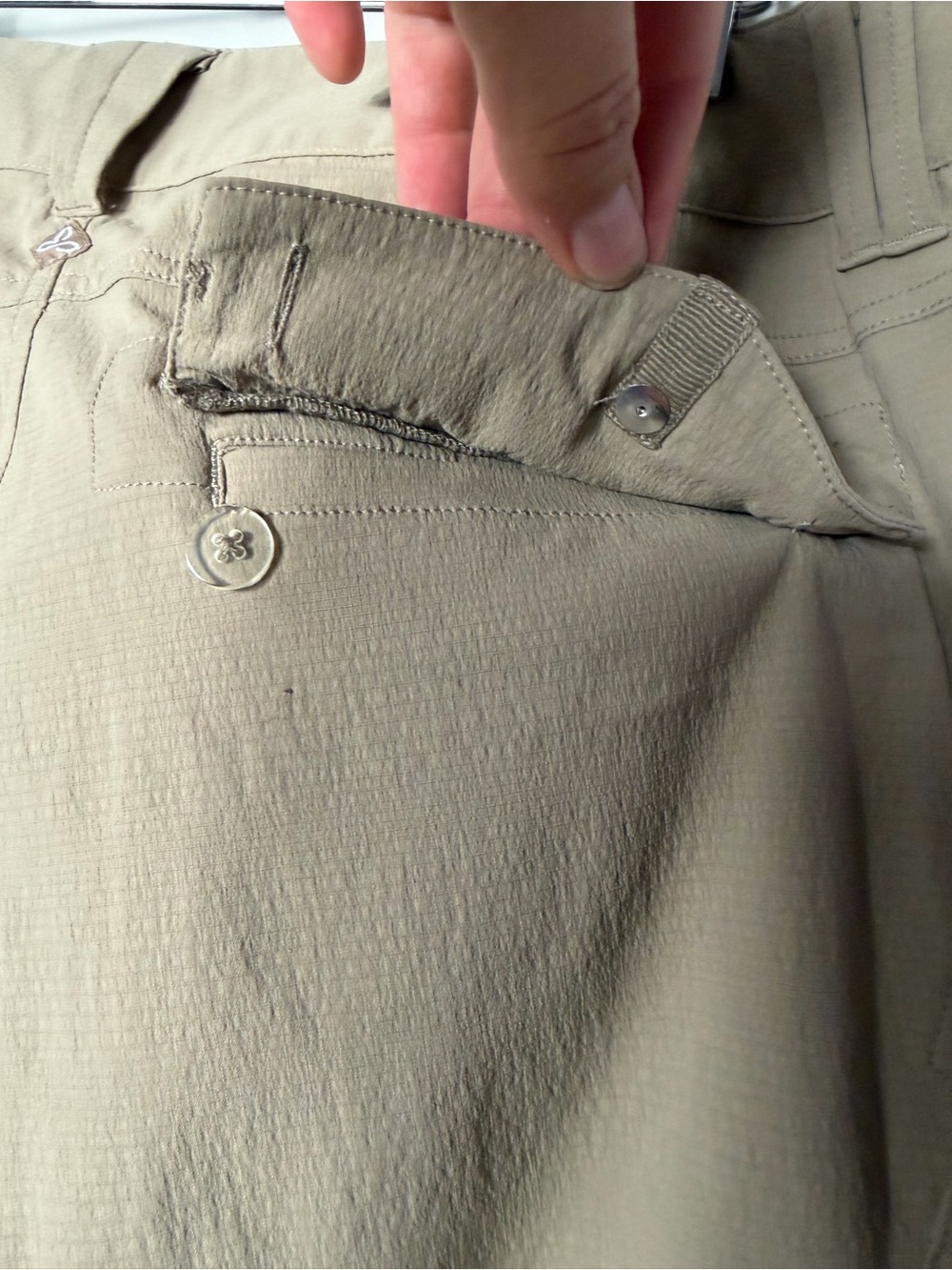 Prana Halle Hiking Pants Rollup and Convertible Size 4 Khaki Removable Pant Leg - Picture 8 of 11